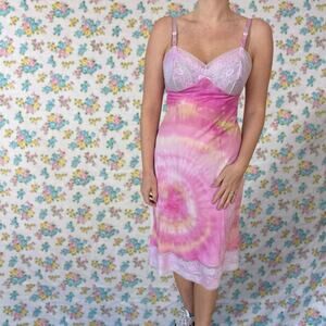 Vintage upcycled ice dyed vanity fair slip made in USA